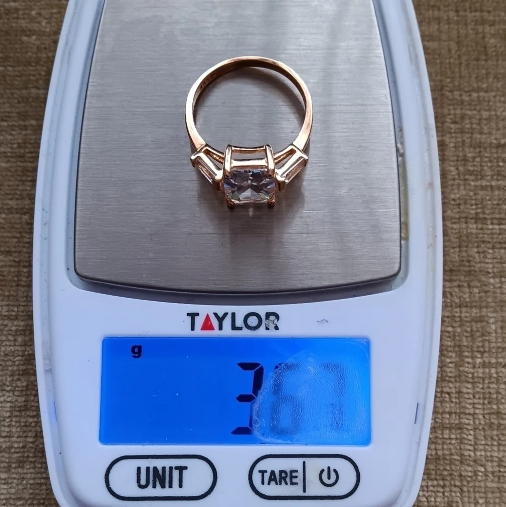 Gold Plated Silver Cubic Zirconia Ring